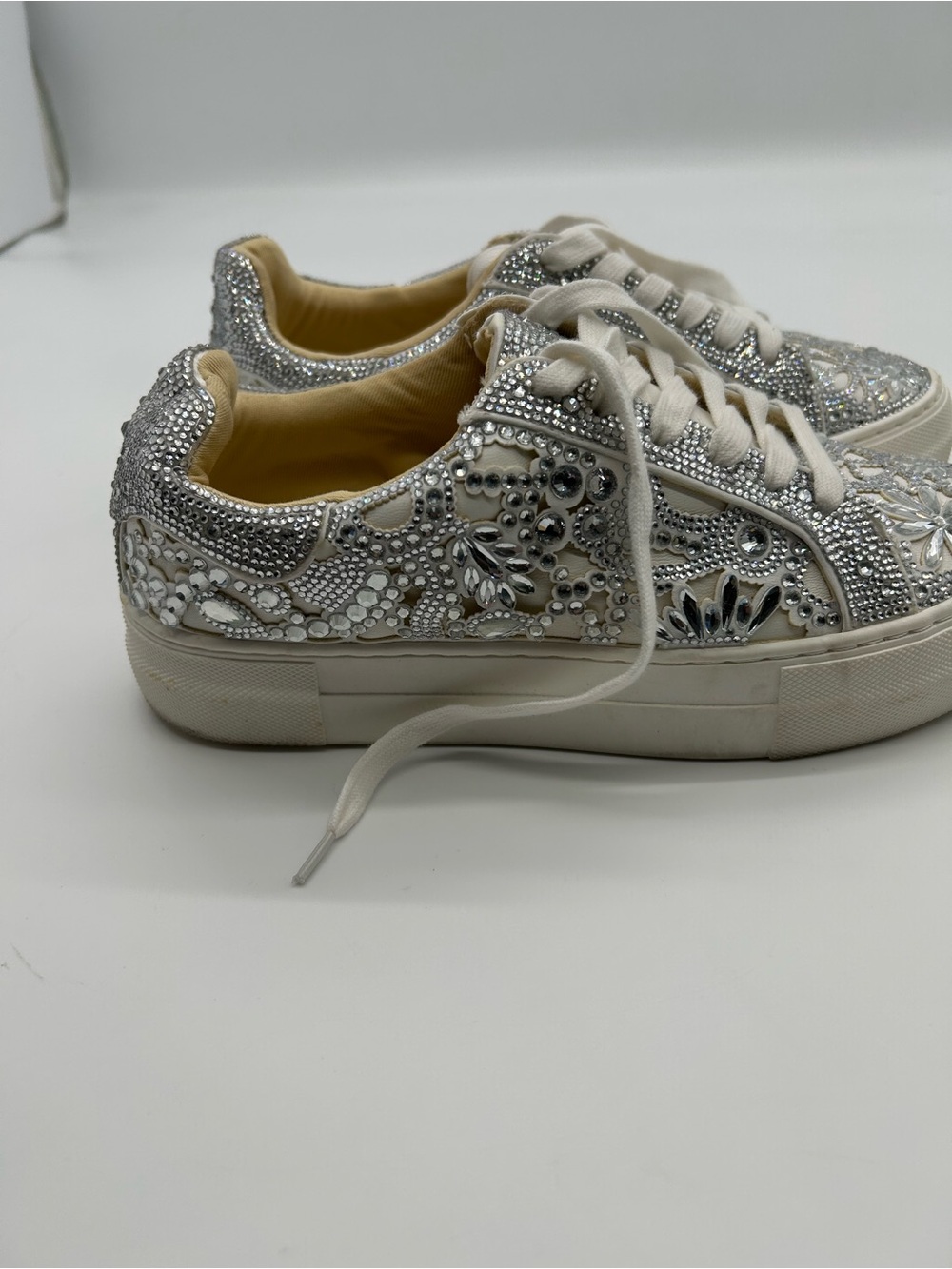 Betsey Johnson Reilly Rhinestone Embellished Platform Sneakers size 7.5